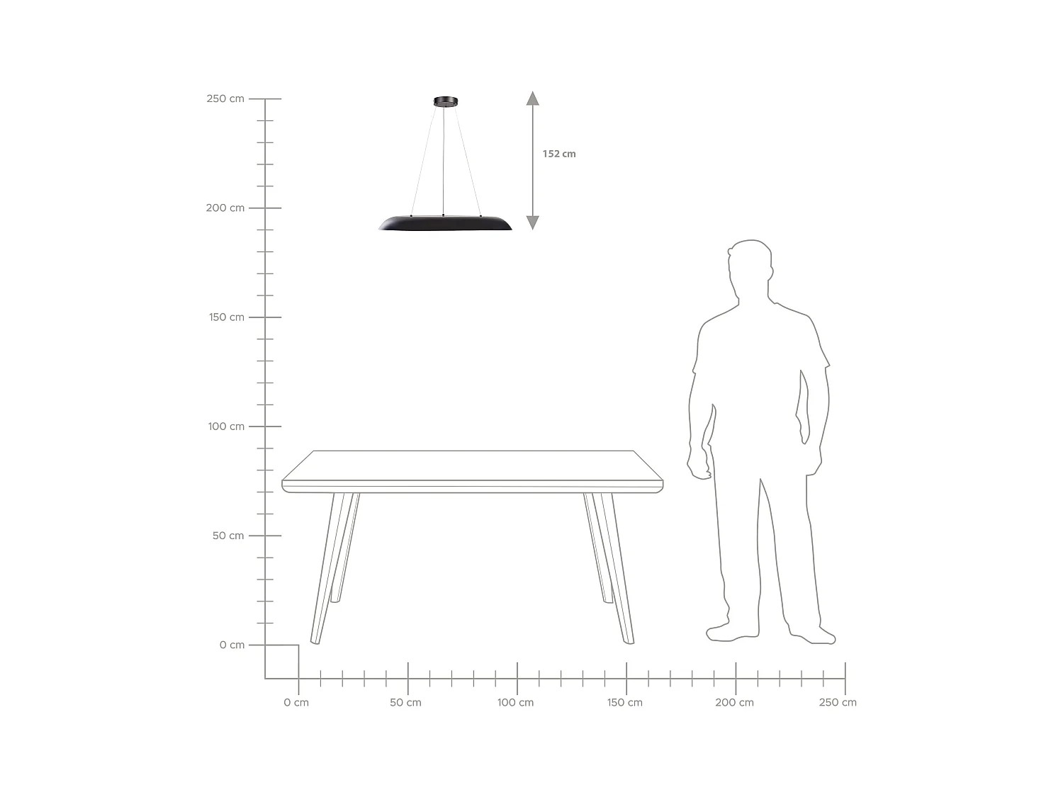 Lampe LED suspendue SURKO Métal Noir