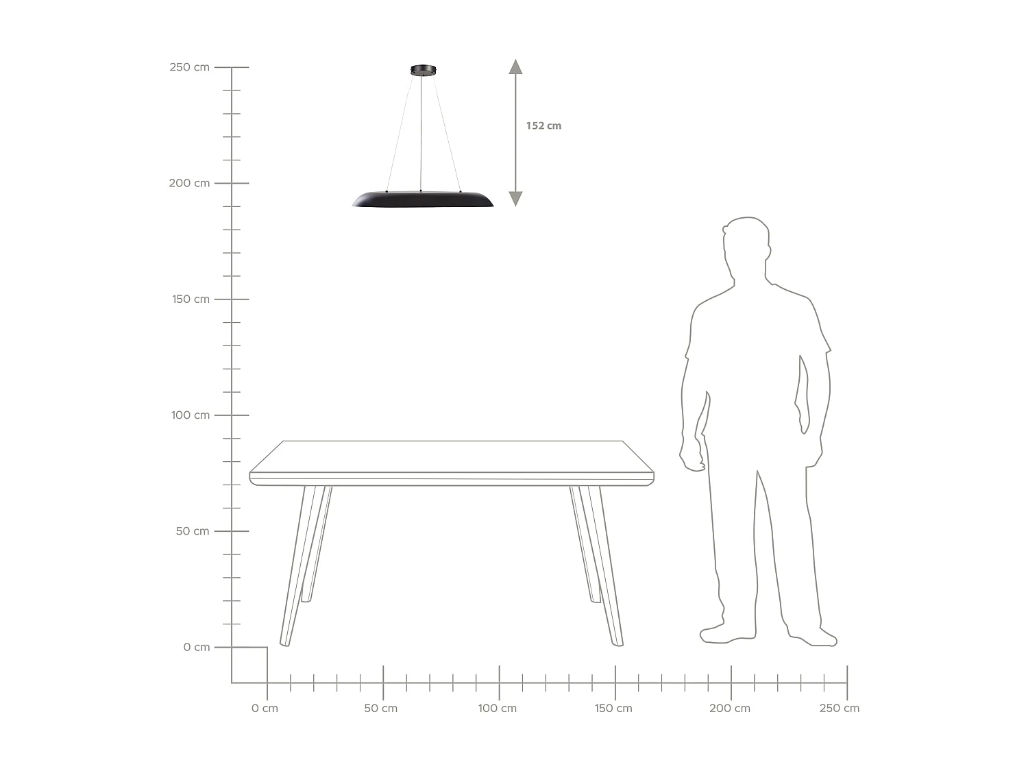Lampe LED suspendue SURKO Métal Noir