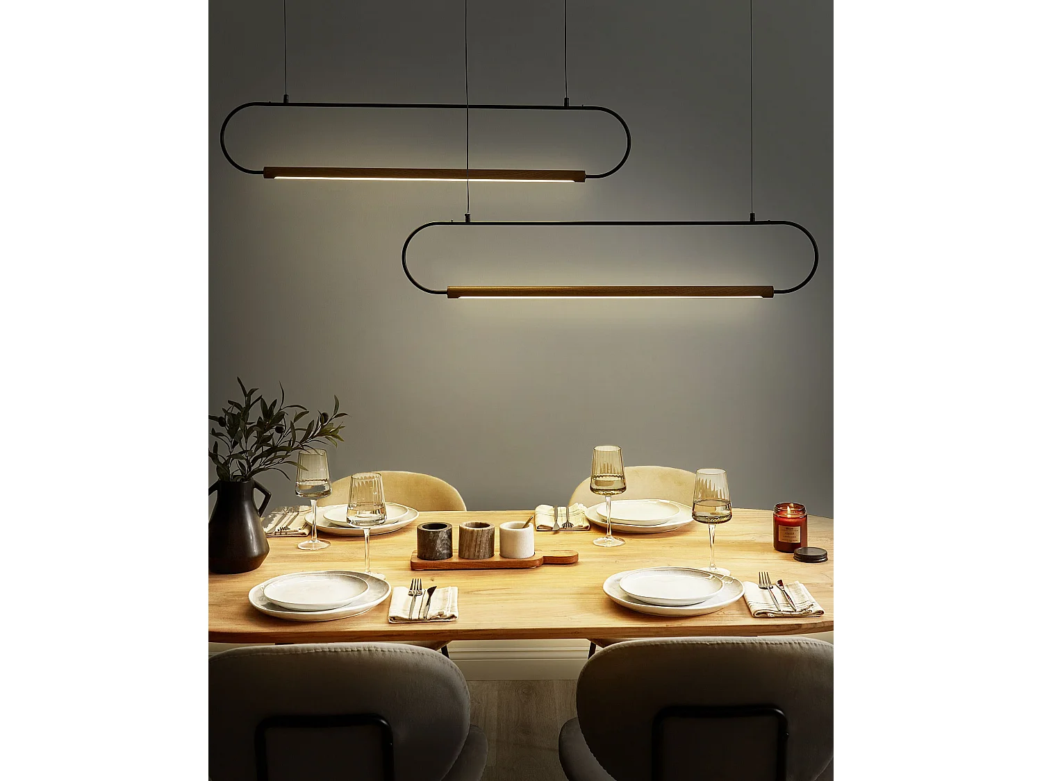 Hängelampe LOGONE Metall Schwarz