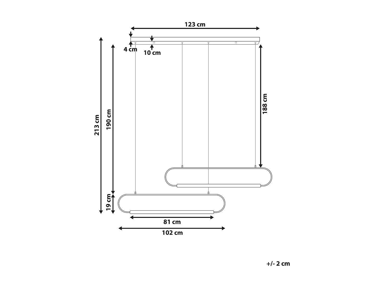 Candeeiro suspenso LOGONE Metal Preto