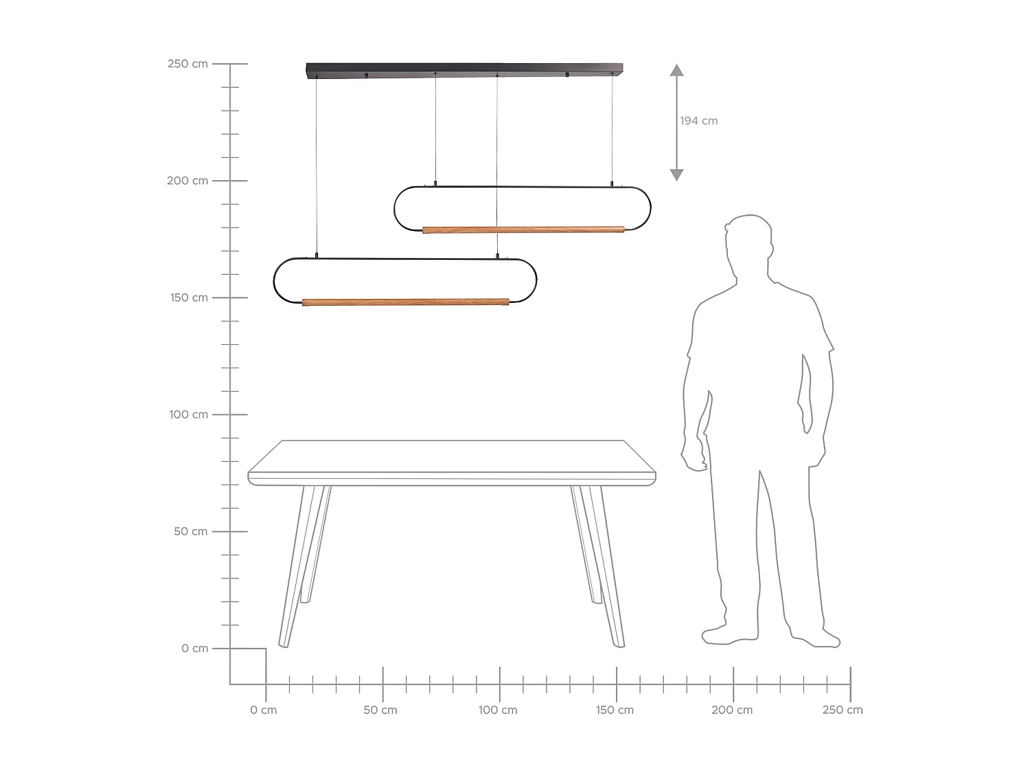 Candeeiro suspenso LOGONE Metal Preto