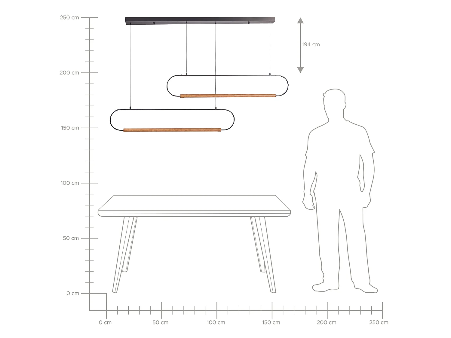 Lampe suspension LOGONE Métal Noir