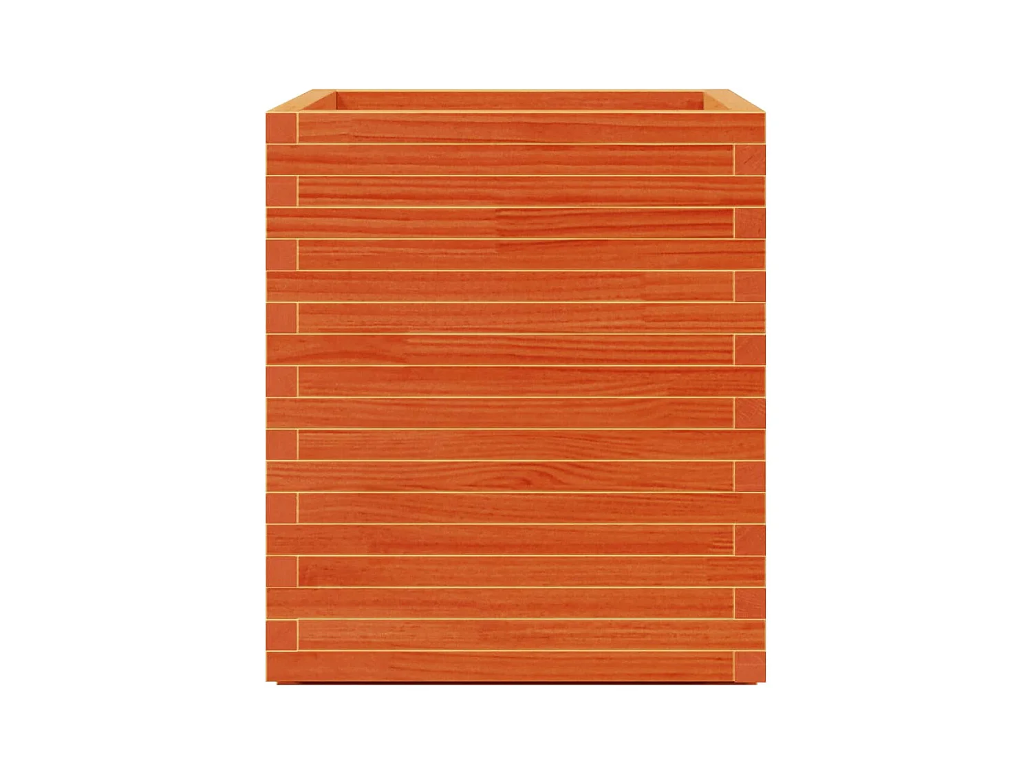 Jardinera madera maciza de pino marrón cera 60x60x72,5 cm