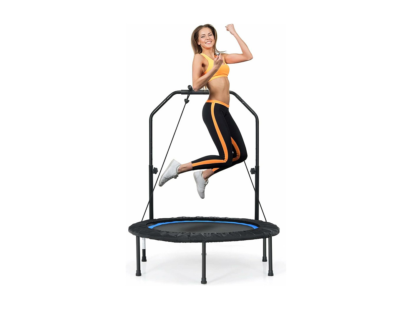 FANTASK Mini Trampoline Fitness Pliable Ø97 Cm – Charge 150 Kg – Pour Enfants & Adultes – Avec Housse De Protection