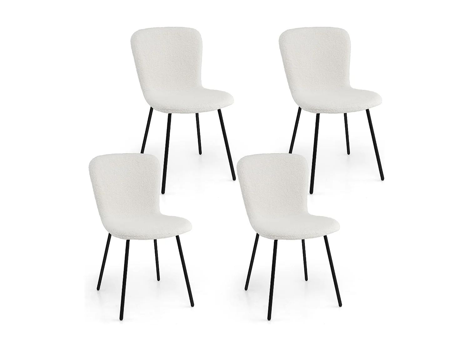 Chaises de Salle à Manger Lot de 4, Chaise Velour avec Dossier Haut, Pieds en Métal, Chaise Salon Rembourrée pour Cuisine, Chambre, Beige