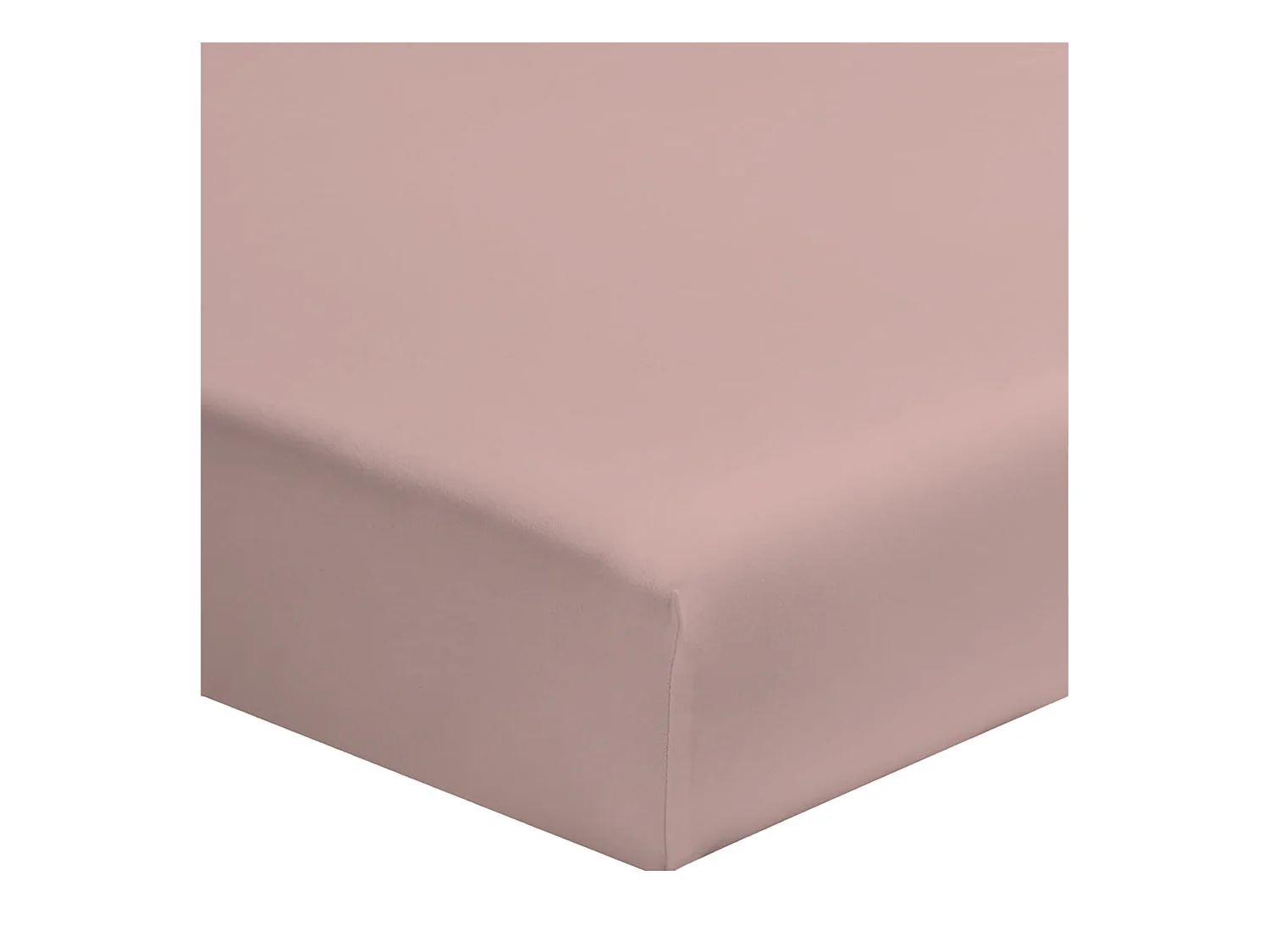 Drap housse coton rose poudré 140x200 cm