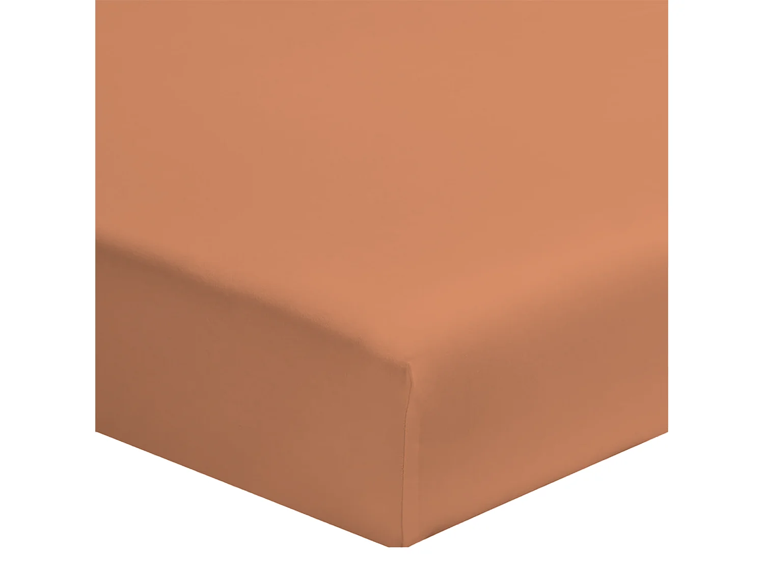 Drap housse coton rose poudré 180x200 cm