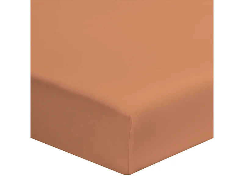 Drap housse coton rose poudré 140x190 cm