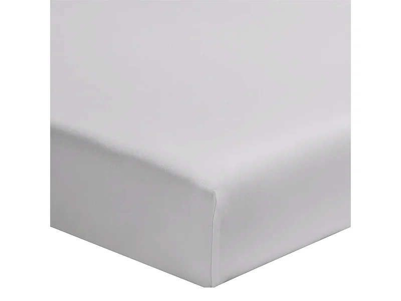 Drap housse coton blanc 140x190 cm