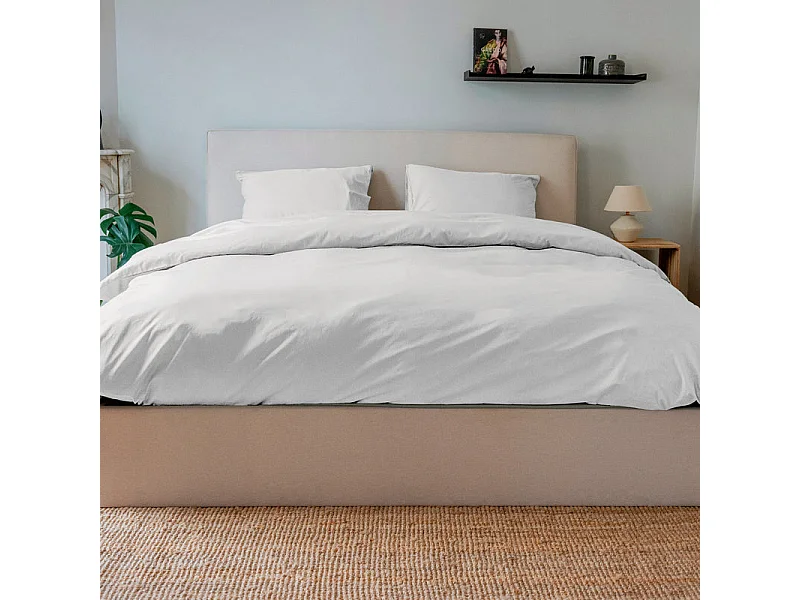 Drap housse coton blanc 140x190 cm