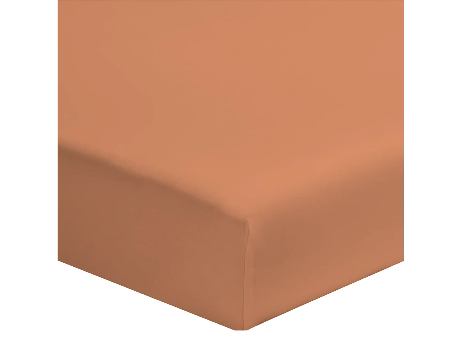 Drap housse coton rose poudré 140x200 cm