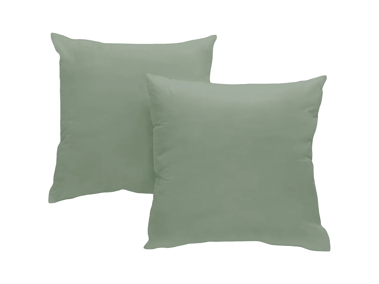 Set de 2 taies d'oreillers coton vert 65x65 cm