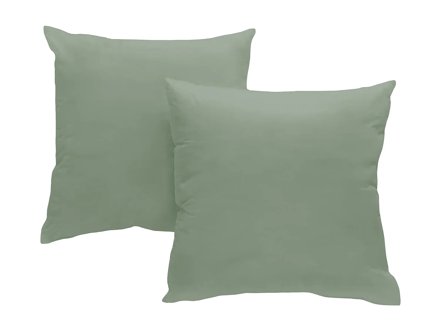 Set de 2 taies d'oreillers coton vert 65x65 cm