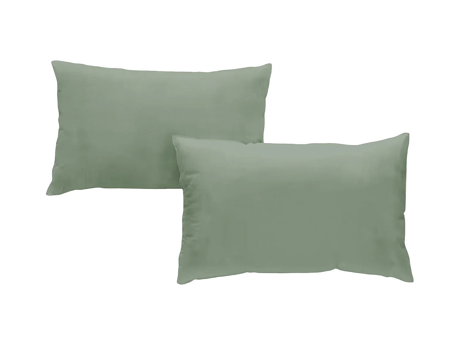 Set de 2 taies d'oreillers coton vert 50x70 cm