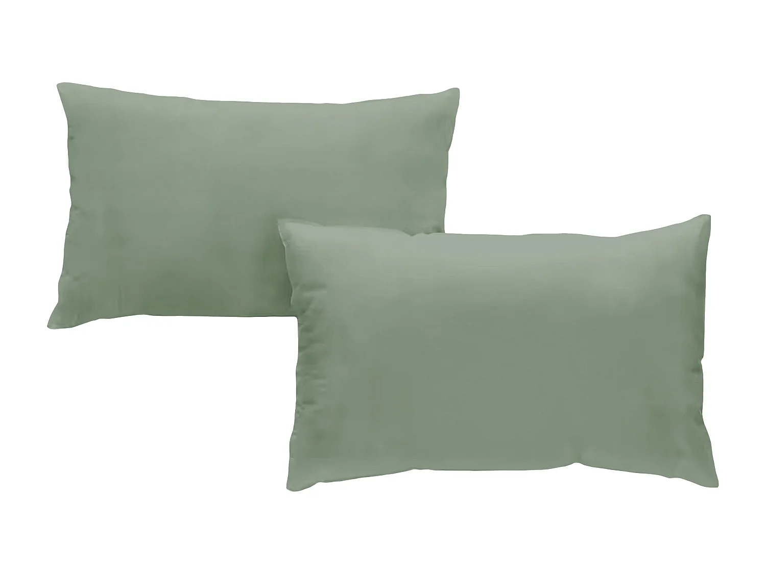 Set de 2 taies d'oreillers coton vert 50x70 cm