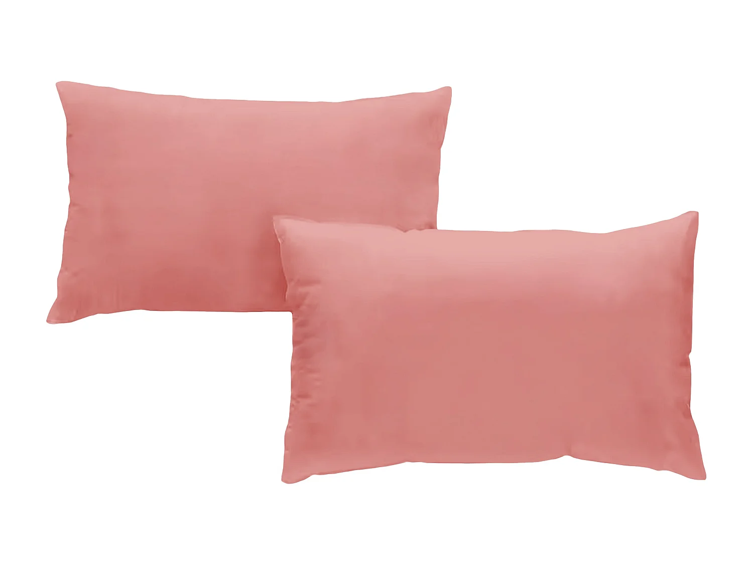 Set de 2 taies d'oreillers coton rose poudré 50x70 cm