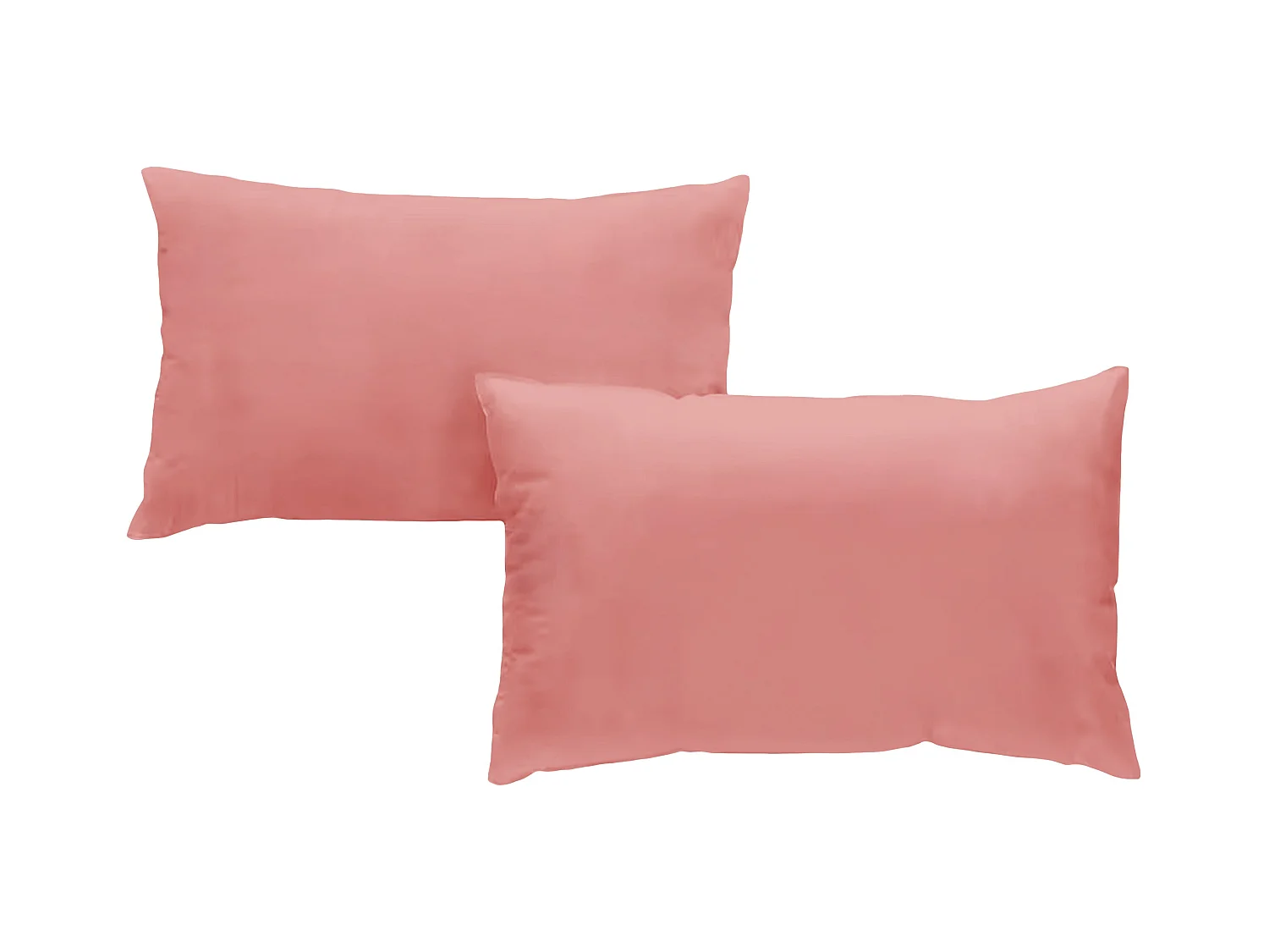Set de 2 taies d'oreillers coton rose poudré 50x70 cm
