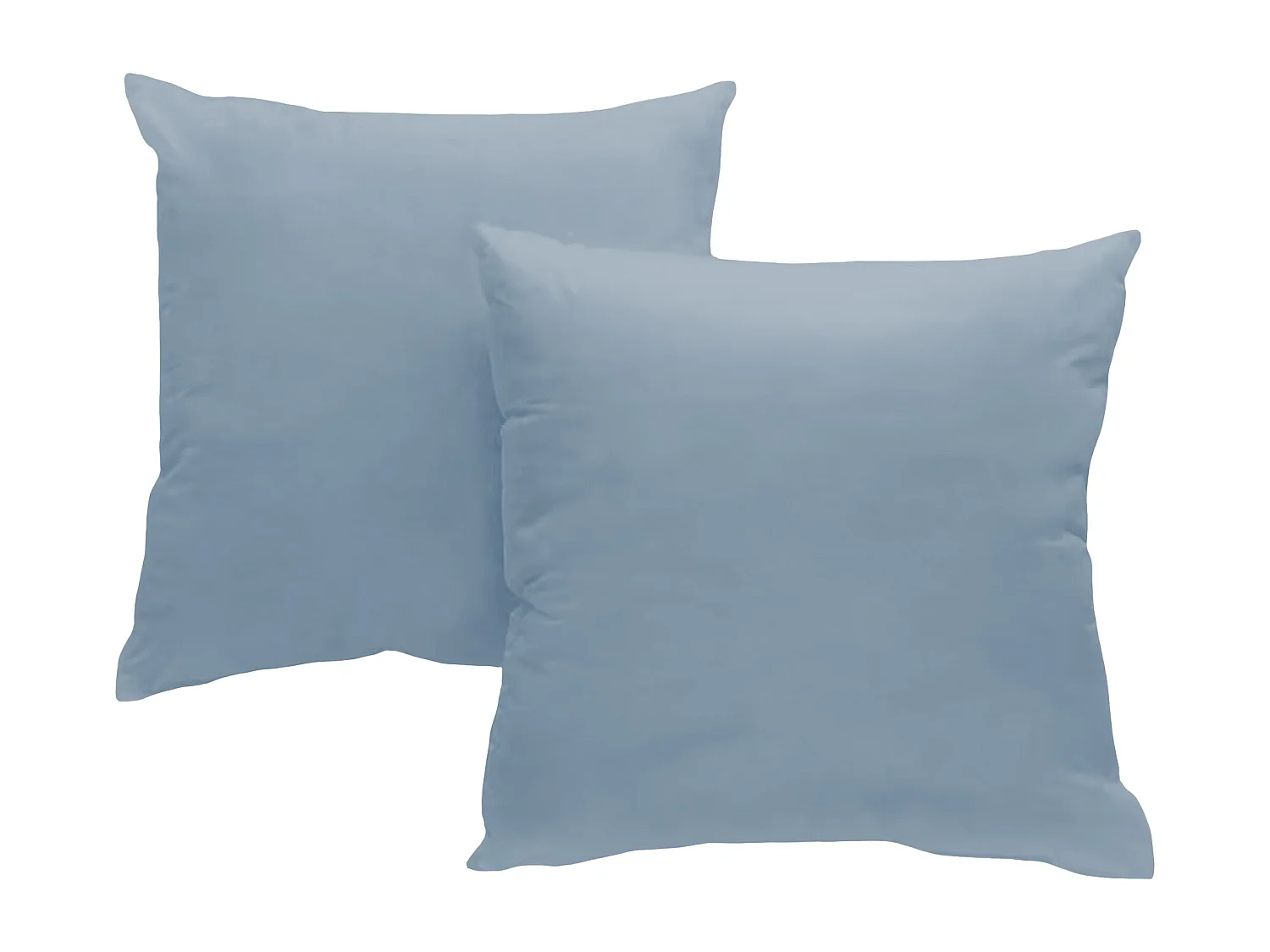 Set de 2 taies d'oreillers coton bleu gris 65x65 cm