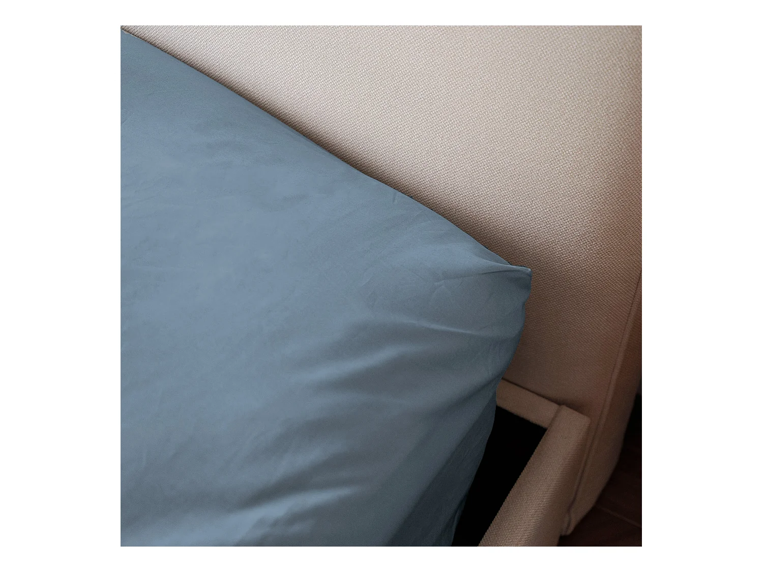 Set de 2 taies d'oreillers coton bleu gris 65x65 cm