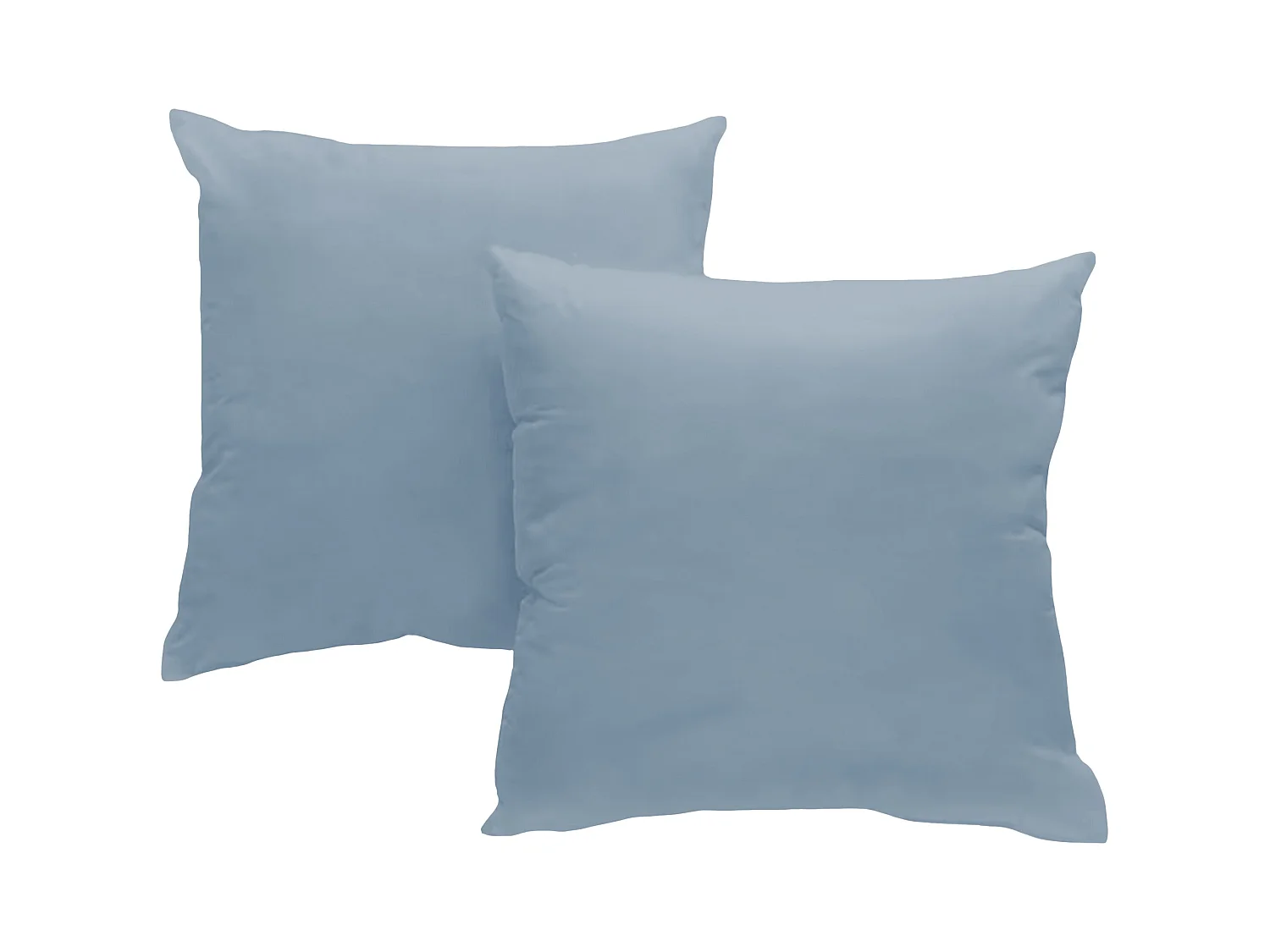 Set de 2 taies d'oreillers coton bleu gris 65x65 cm