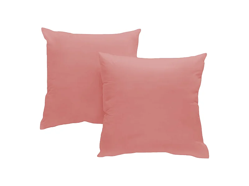 Set de 2 taies d'oreillers coton rose poudré 65x65 cm