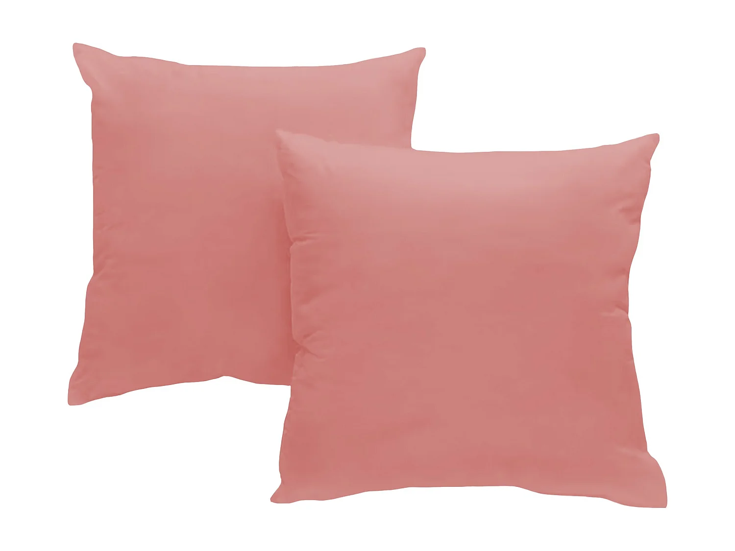 Set de 2 taies d'oreillers coton rose poudré 65x65 cm