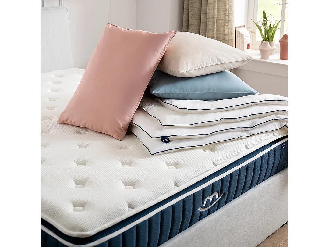 Set de 2 taies d'oreillers coton rose poudré 65x65 cm