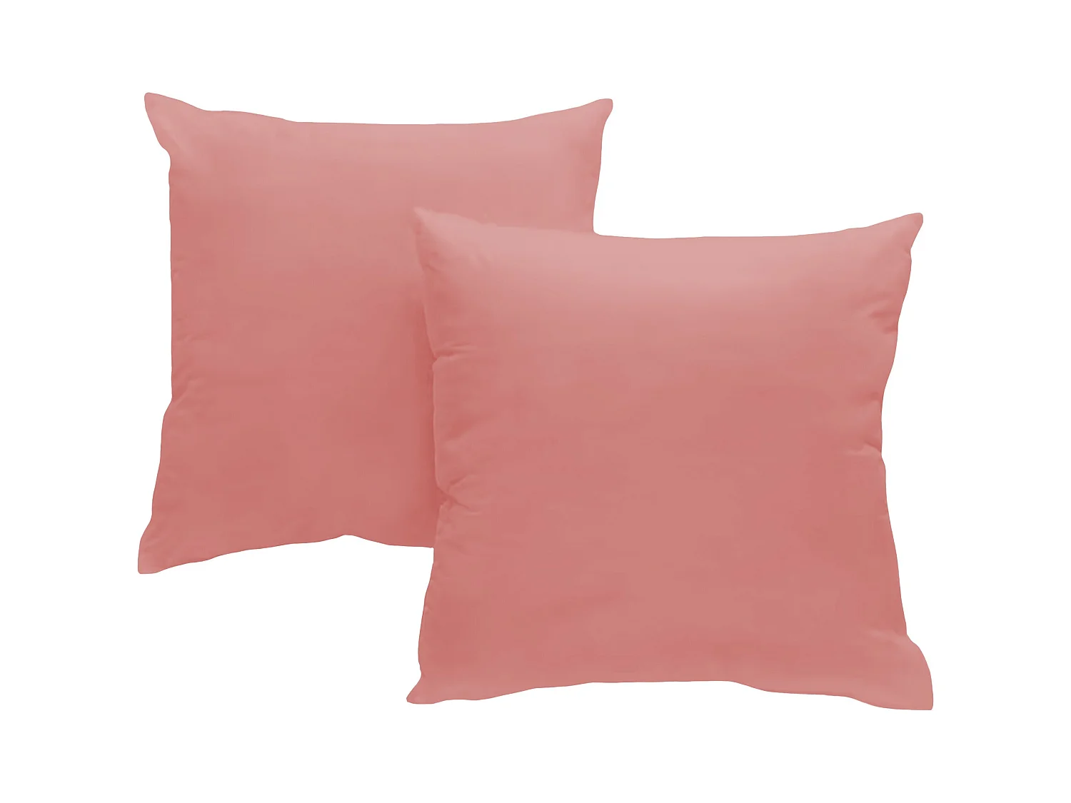 Set de 2 taies d'oreillers coton rose poudré 65x65 cm
