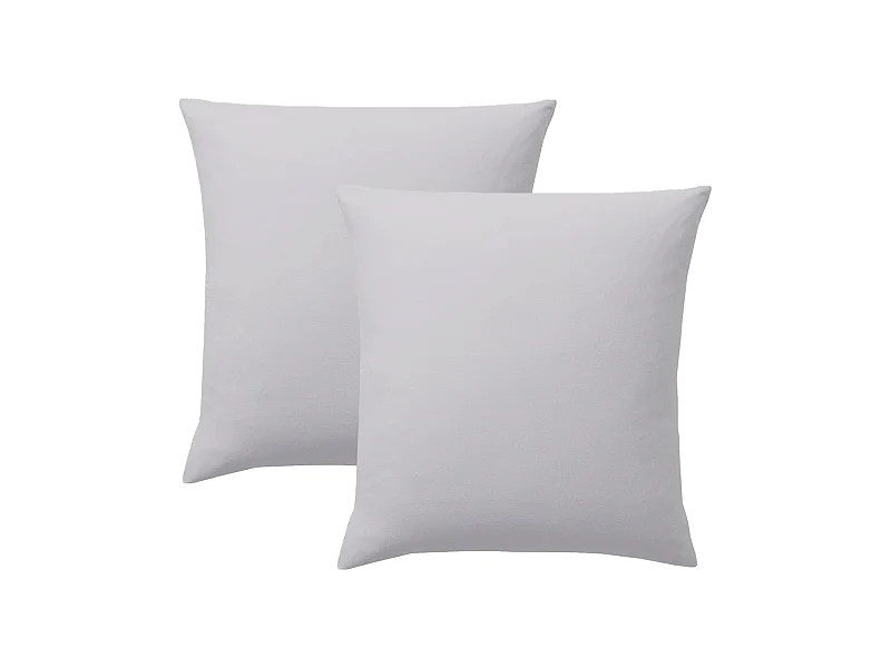 Set de 2 taies d'oreillers coton blanc 65x65 cm