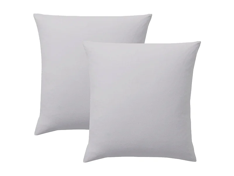 Set de 2 taies d'oreillers coton blanc 65x65 cm
