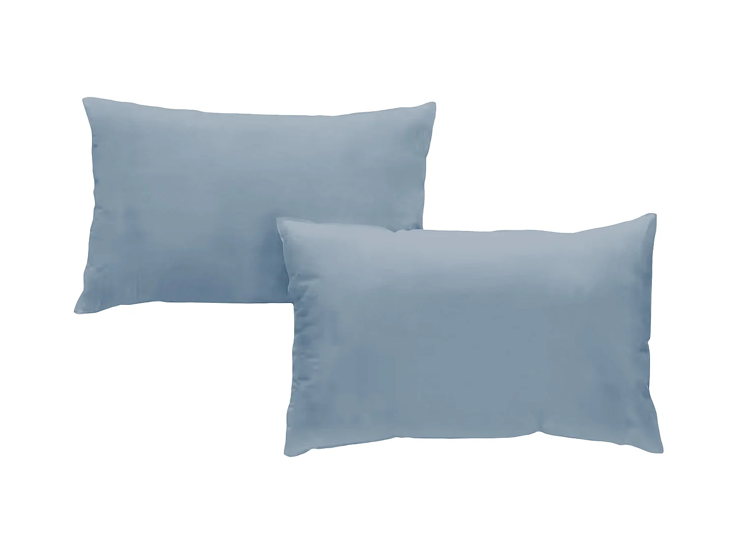 Set de 2 taies d'oreillers coton bleu gris 50x70 cm