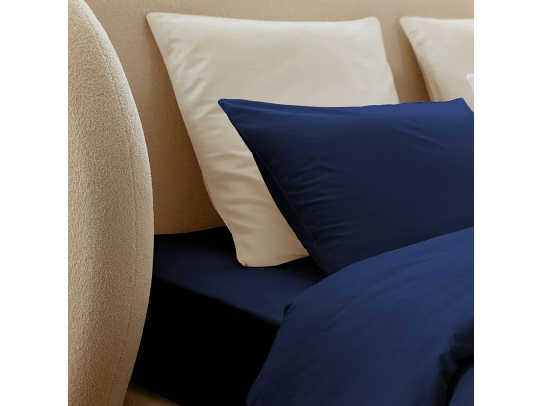 Housse de couette coton bleu gris 140x200 cm