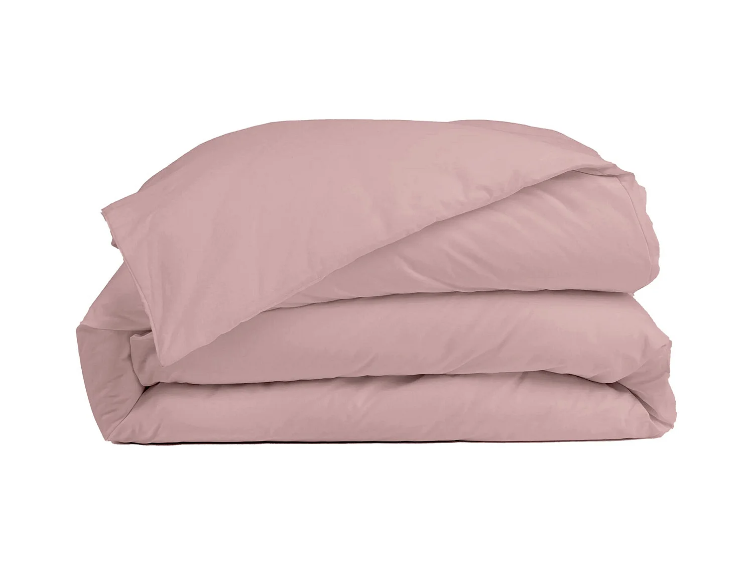 Housse de couette coton rose poudré 200x200 cm