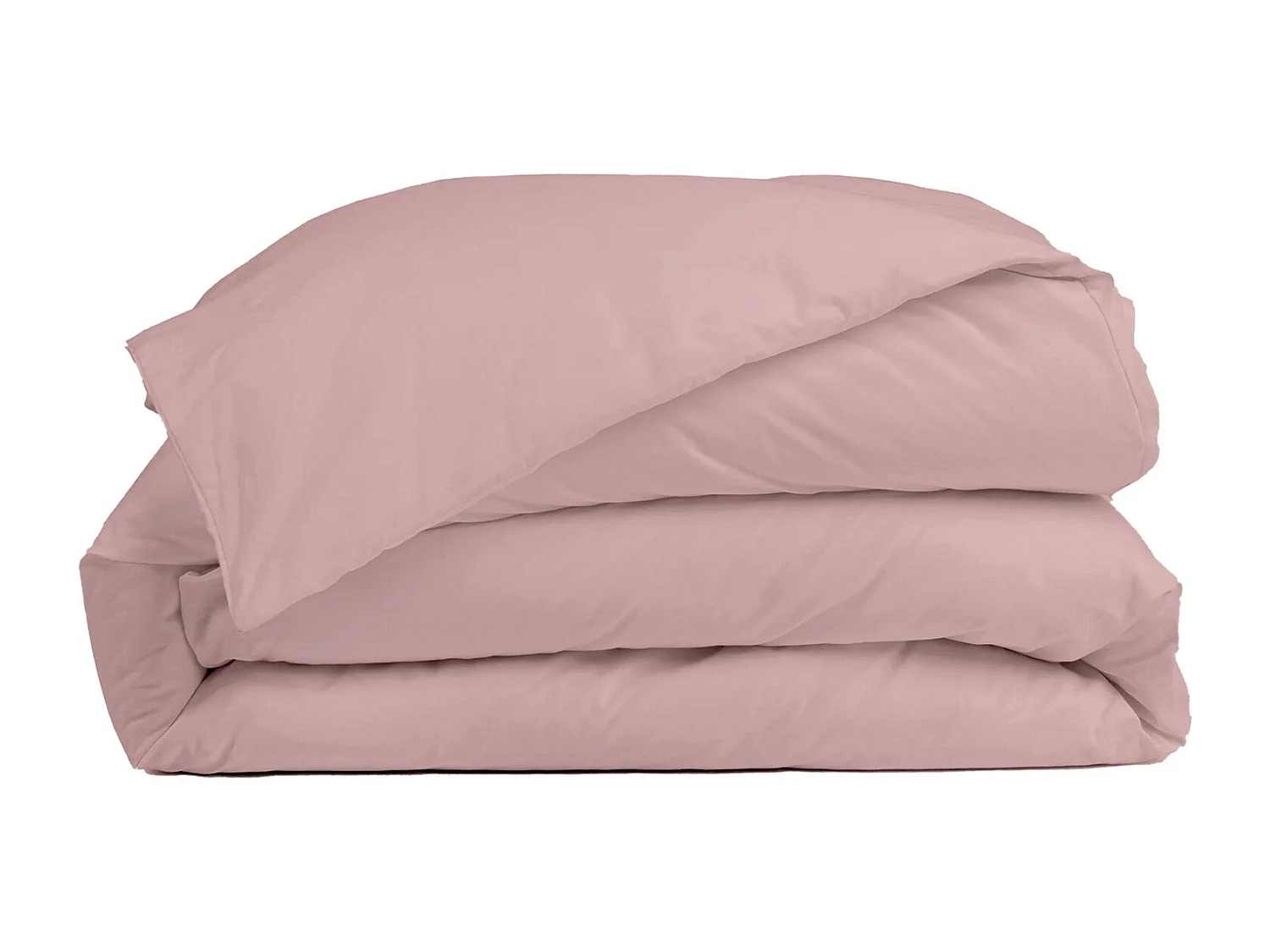 Housse de couette coton rose poudré 200x200 cm