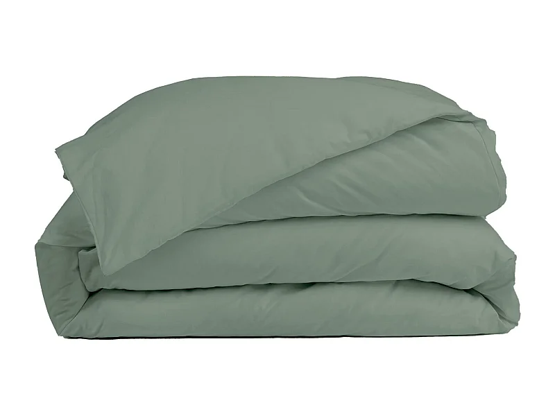 Housse de couette coton vert 200x200 cm