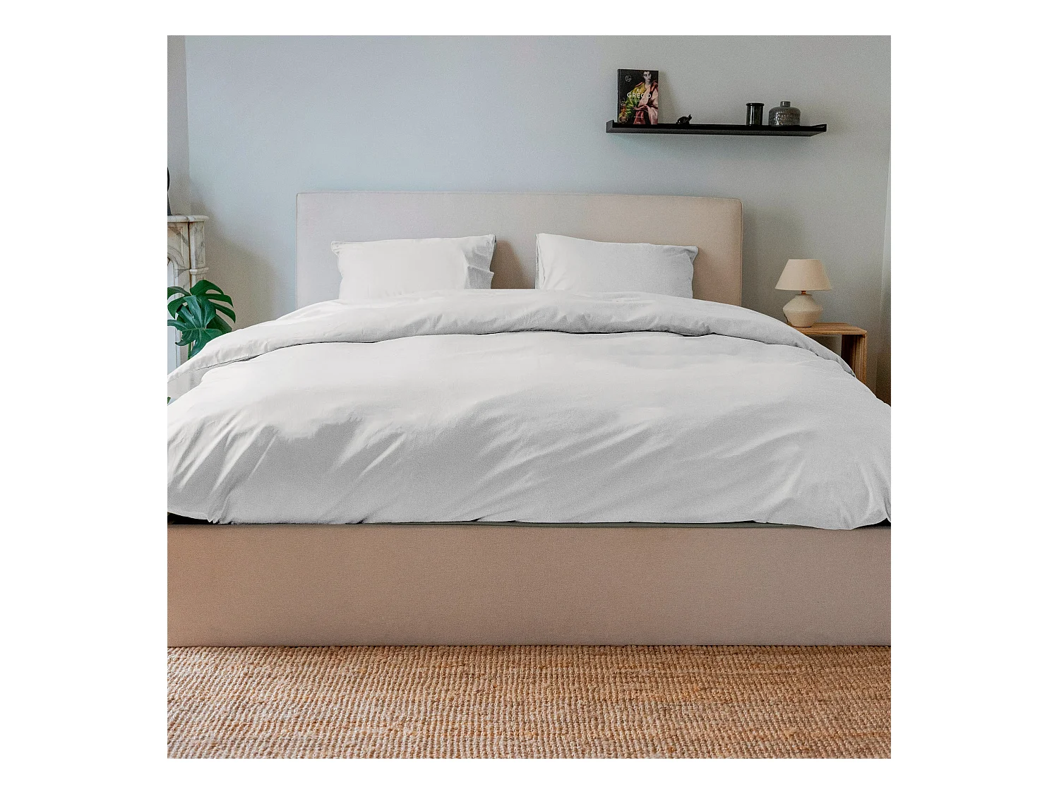 Housse de couette coton blanc 200x200 cm