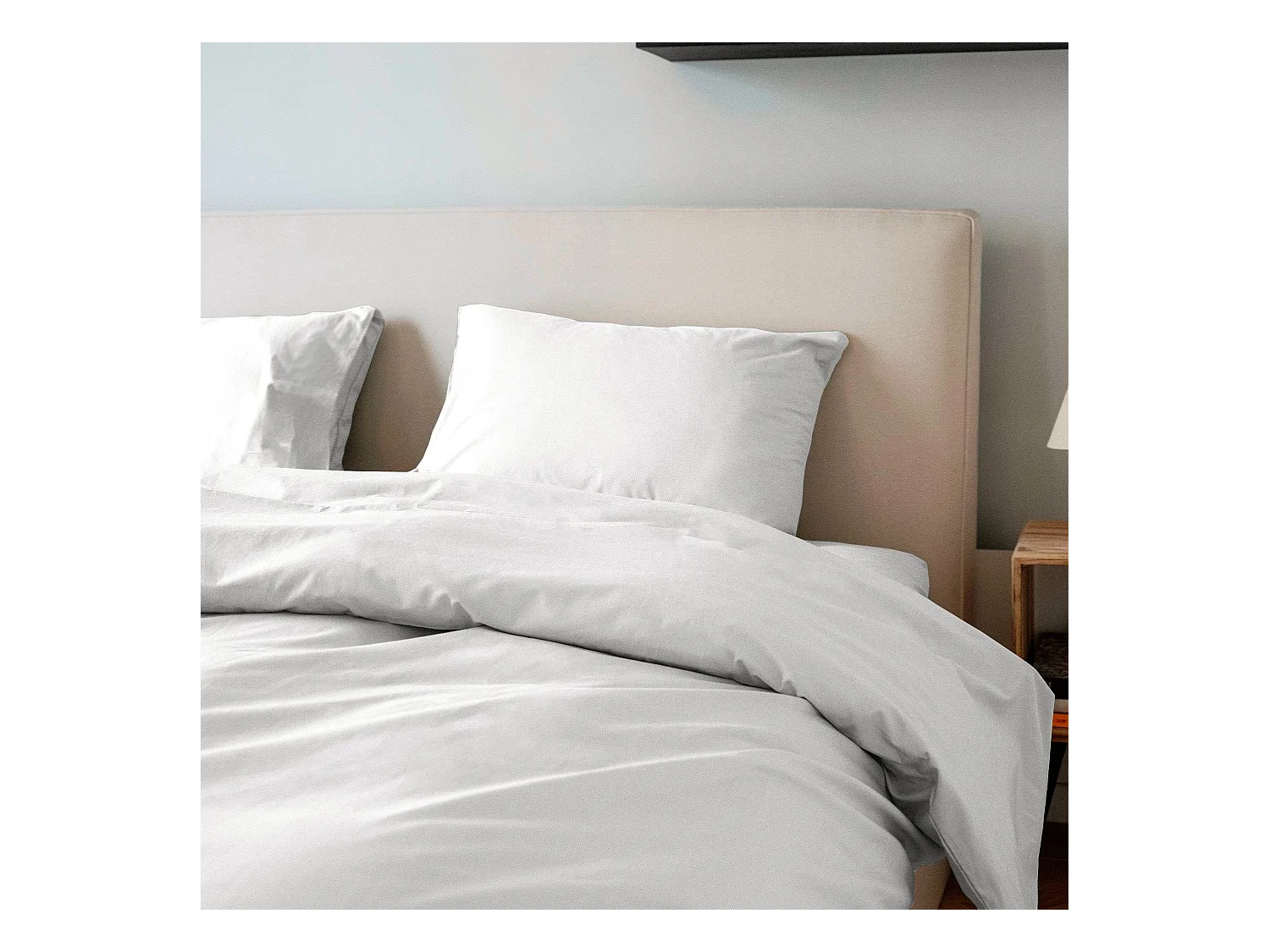 Housse de couette coton blanc 200x200 cm