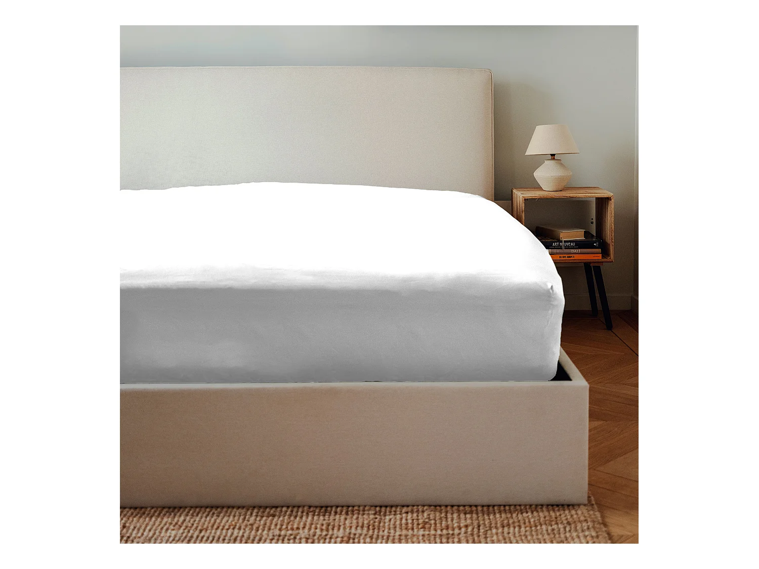 Housse de couette coton blanc 200x200 cm