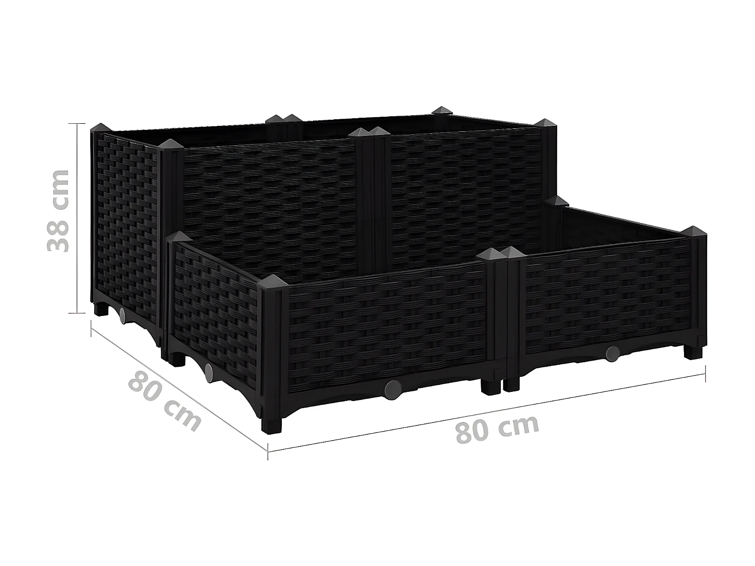 Arriate 80x80x38 cm polipropileno