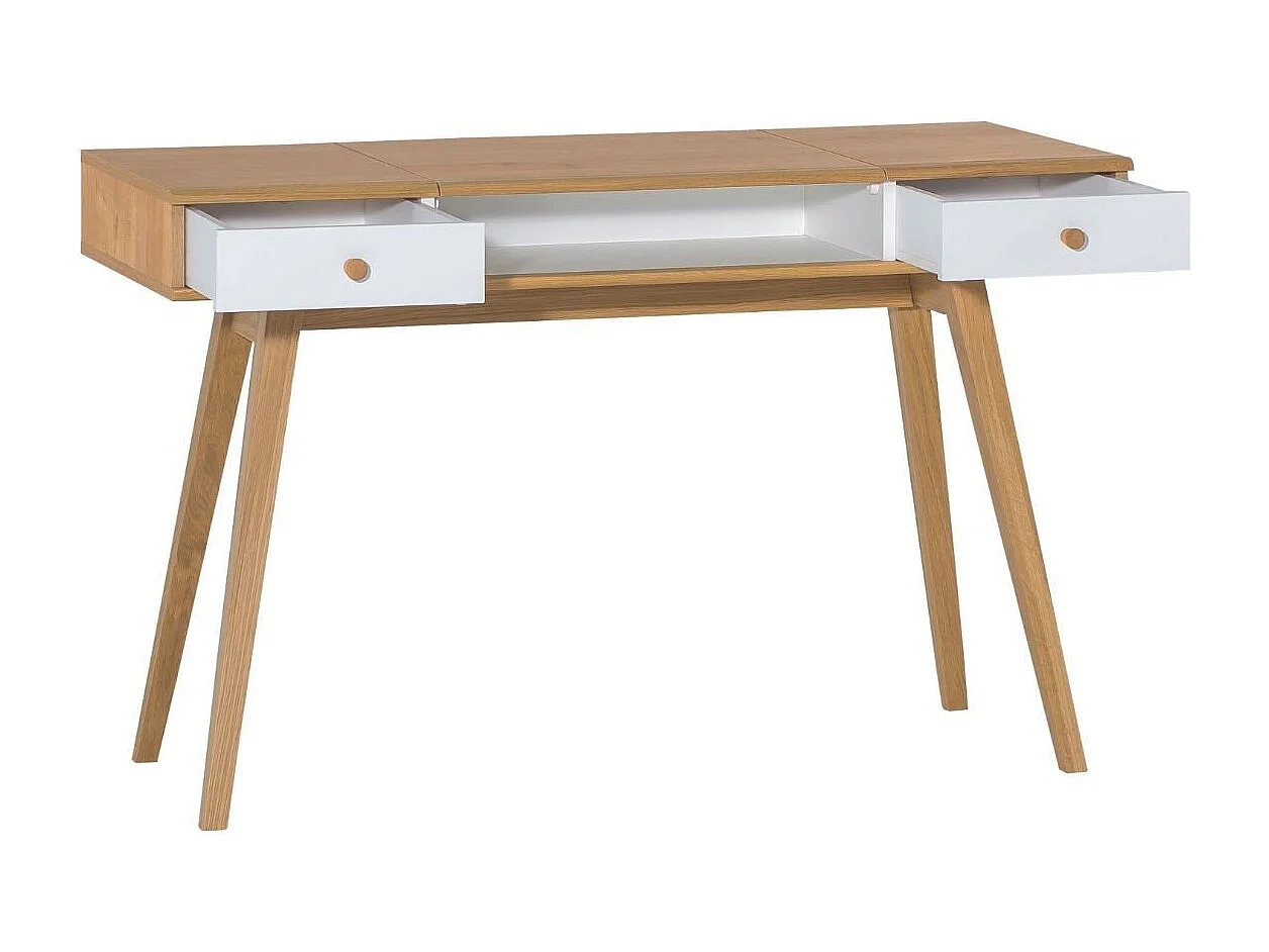 Toaletka z podnoszonym lustrem i 2 szufladami - szer. 120 x wys. 76/116,6 x gł. 50 cm