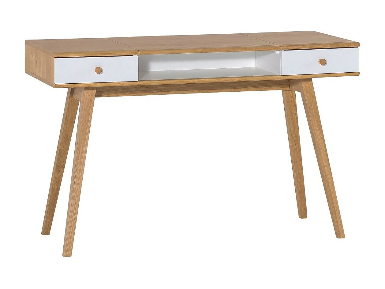 Toaletka z podnoszonym lustrem i 2 szufladami - szer. 120 x wys. 76/116,6 x gł. 50 cm