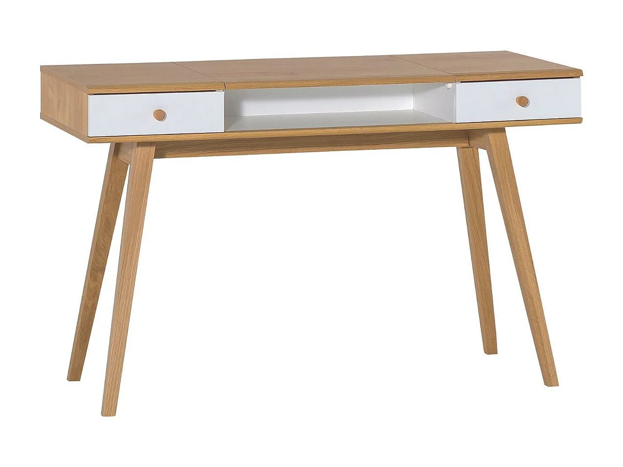 Toaletka z podnoszonym lustrem i 2 szufladami - szer. 120 x wys. 76/116,6 x gł. 50 cm