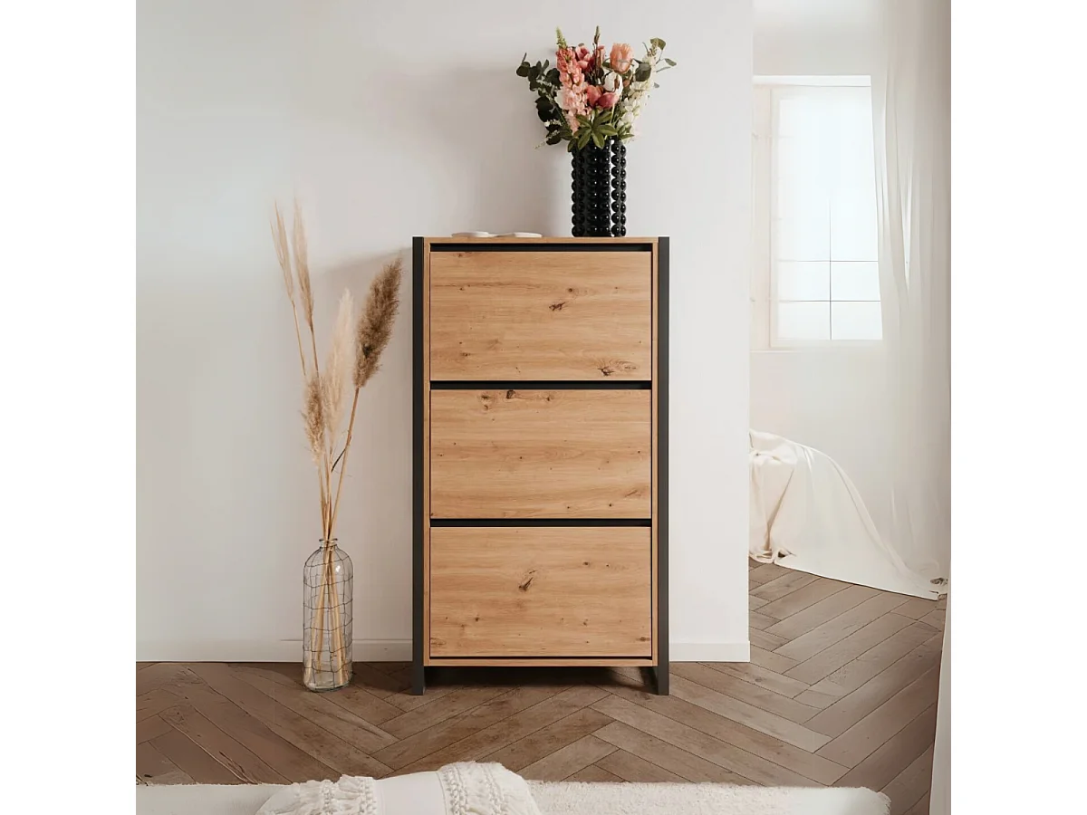 Meuble à Chaussures 3 Abattants L70 cm - DENVER