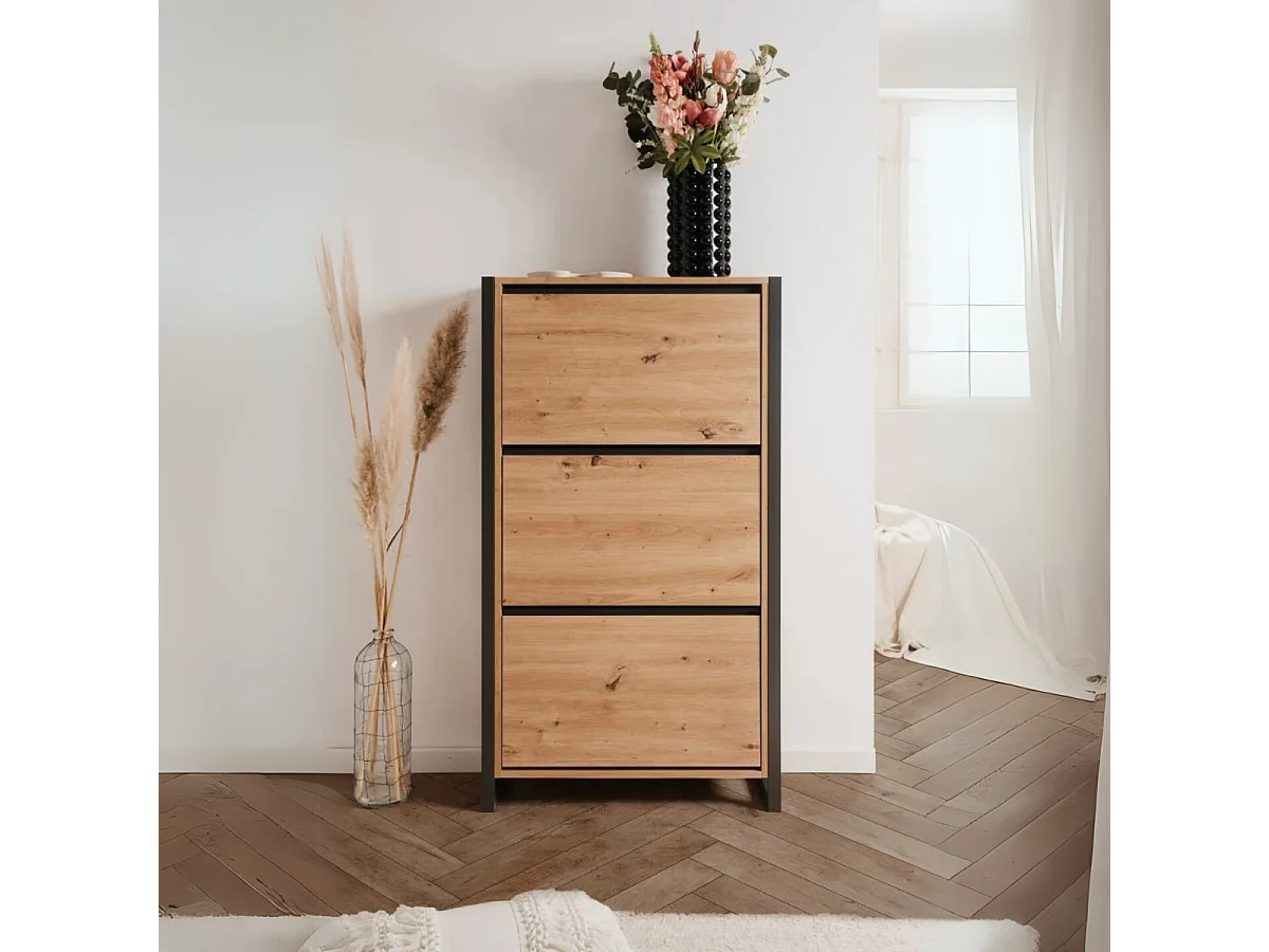 Meuble à Chaussures 3 Abattants L70 cm - DENVER