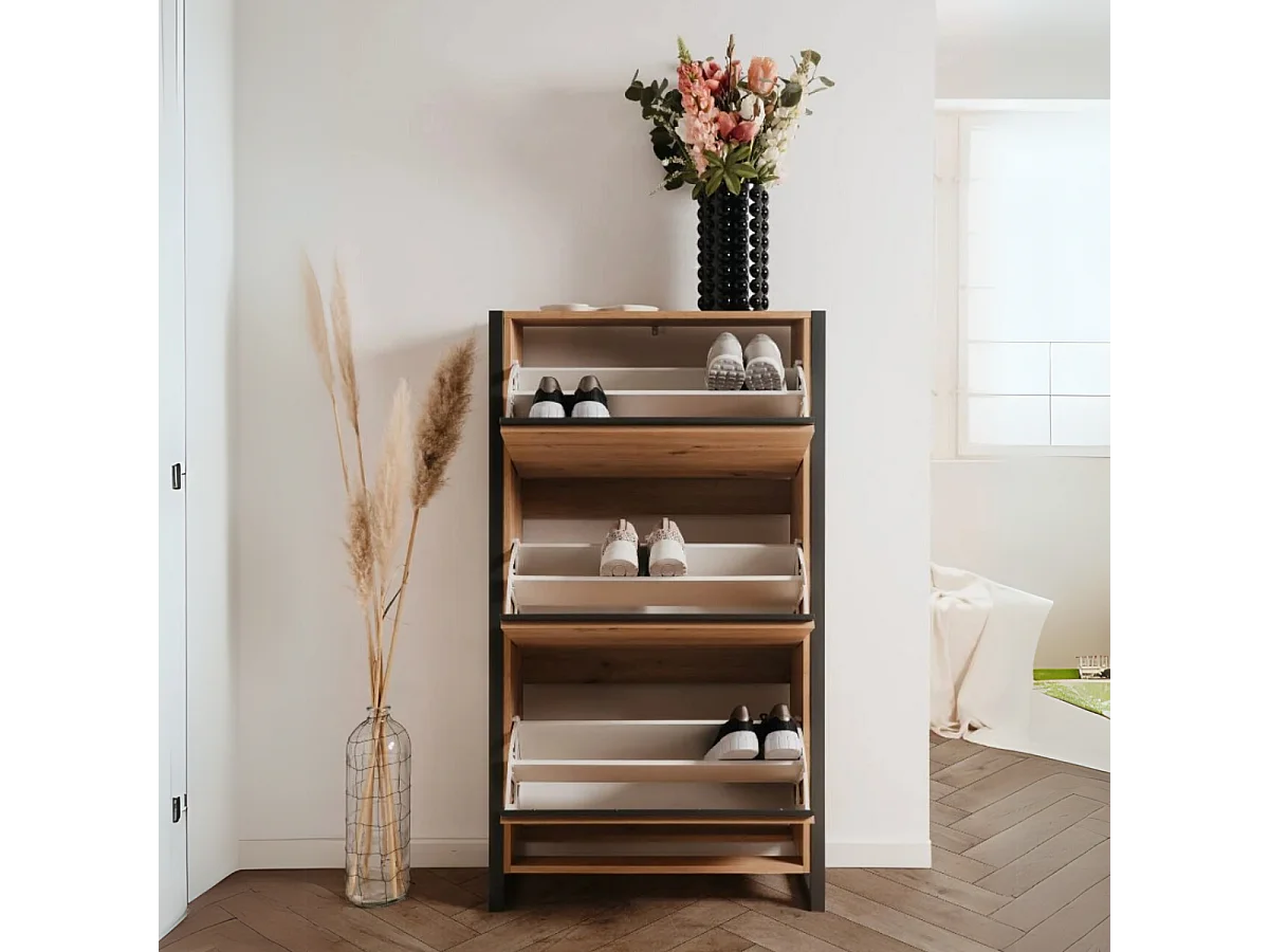 Meuble à Chaussures 3 Abattants L70 cm - DENVER