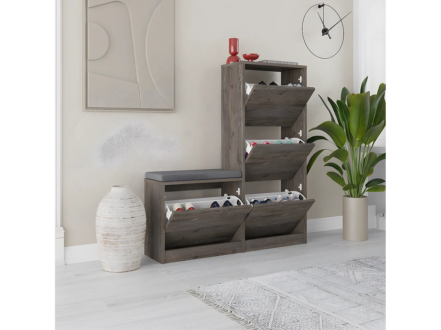 Schoenenkast 4 deuren L105 cm - Dude