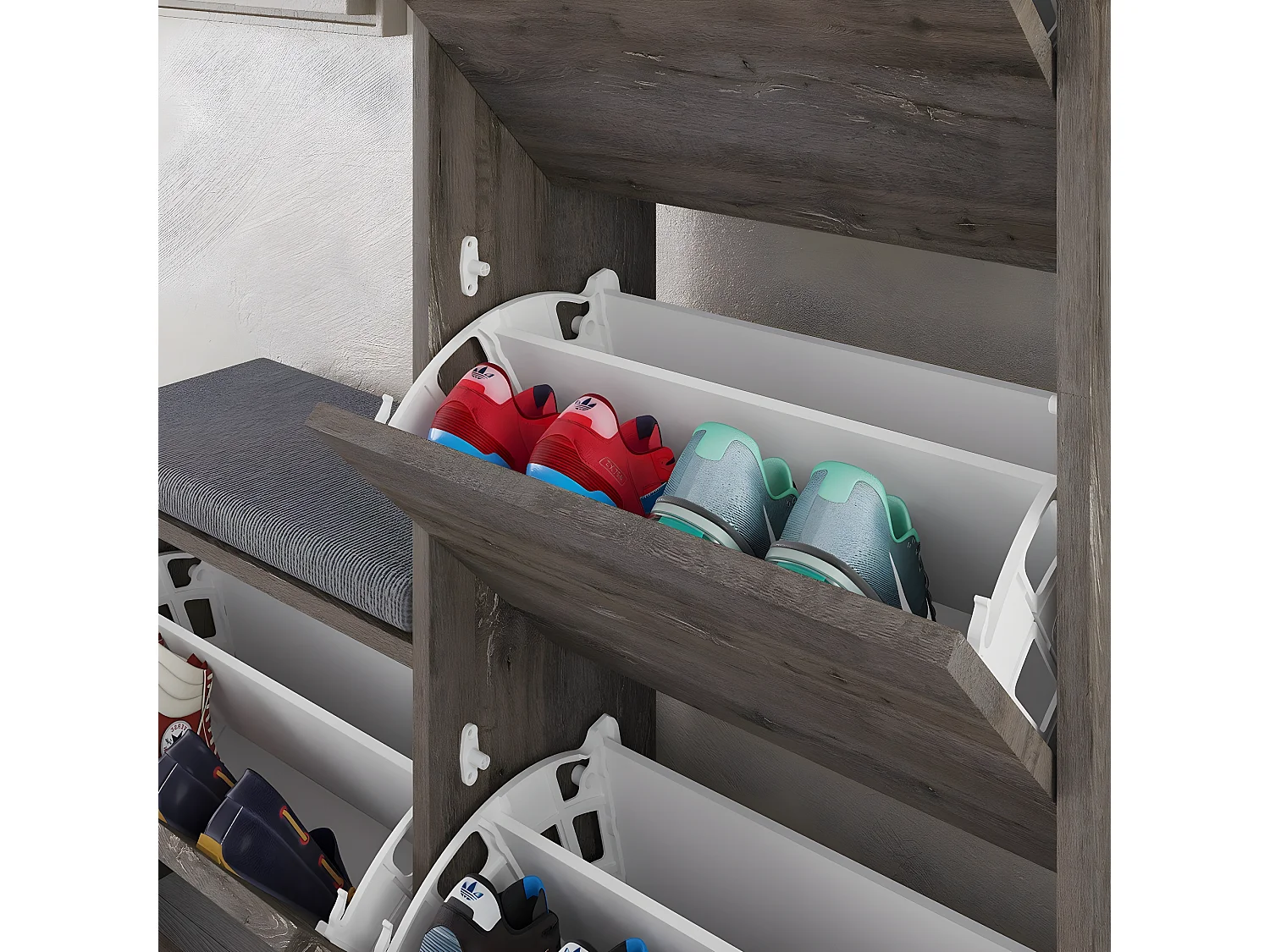 Schuhschrank 4 Türen L105 cm - Dude