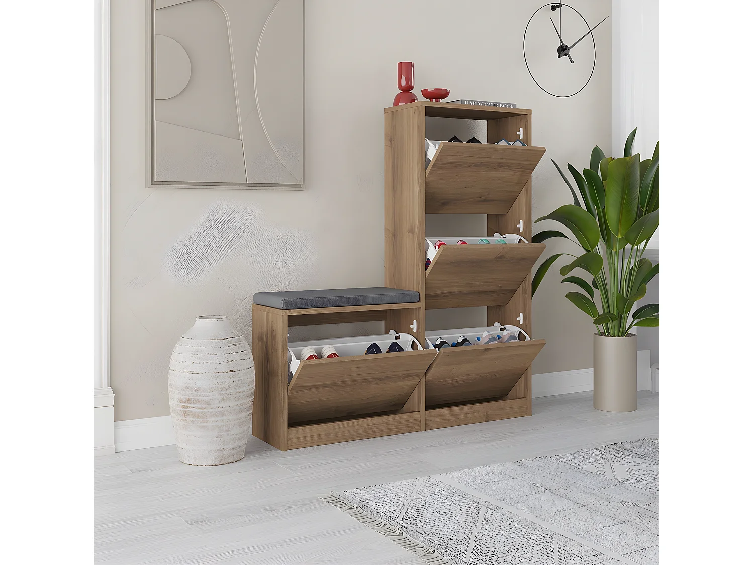 Schoenenkast 4 deuren L105 cm - Dude