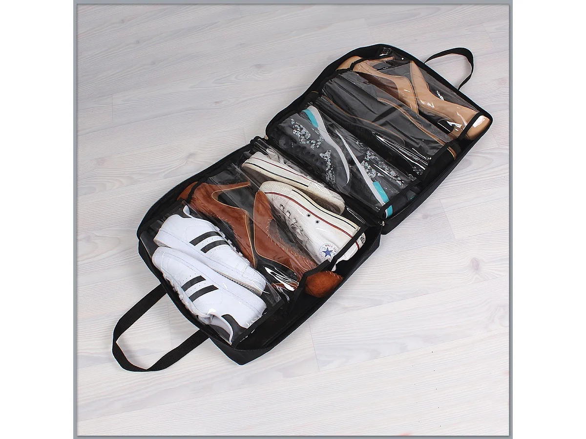 Borsa portascarpe nera 6 paia