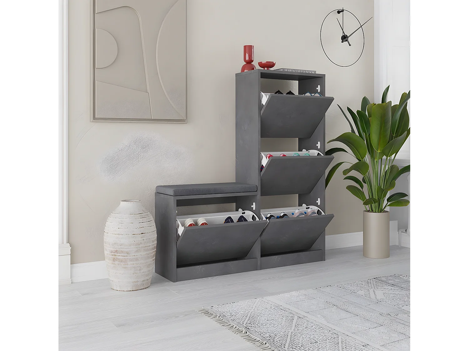 Schoenenkast 4 deuren L105 cm - Dude